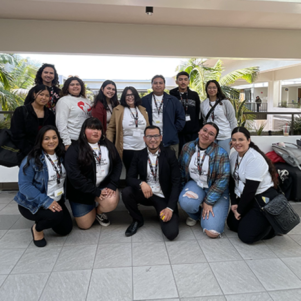 A group of students smiling.