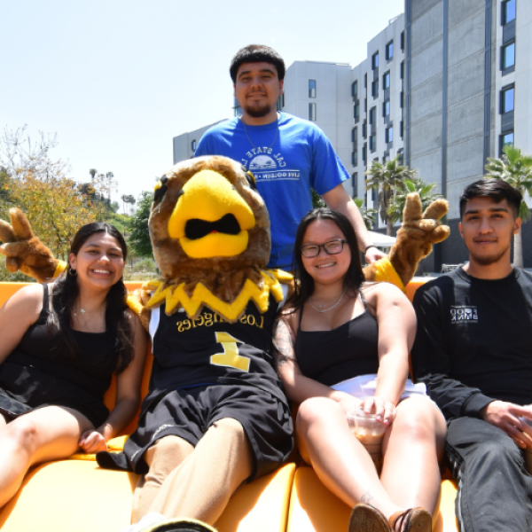 Eddie the Golden Eagle in Housing with Resident Assistants.